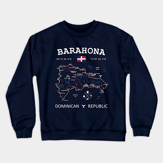 Barahona Dominican Republic Map Crewneck Sweatshirt by French Salsa